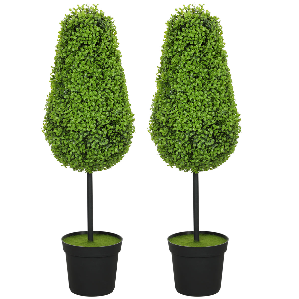 Set van 2 kunstmatige buxus 90cm, druppelvormige kunstplant, plastic kunstplanten in pot, moderne decoratie