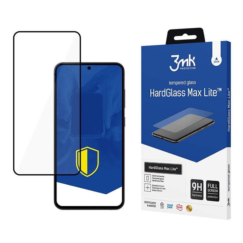 3mk HardGlass Max Lite - Gehard glas voor Samsung Galaxy S25+ (Zwart)