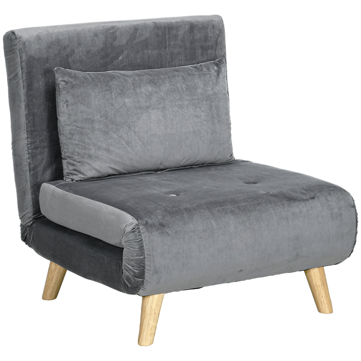 2-in-1 fauteuil, relaxfauteuil, logeerbed, 72 cm x 78 cm x 79 cm, grijs