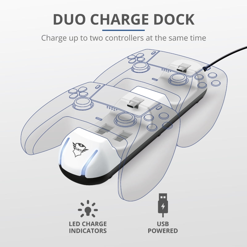 Trust GXT250 - Oplader voor 2 PS5-controllers (9)