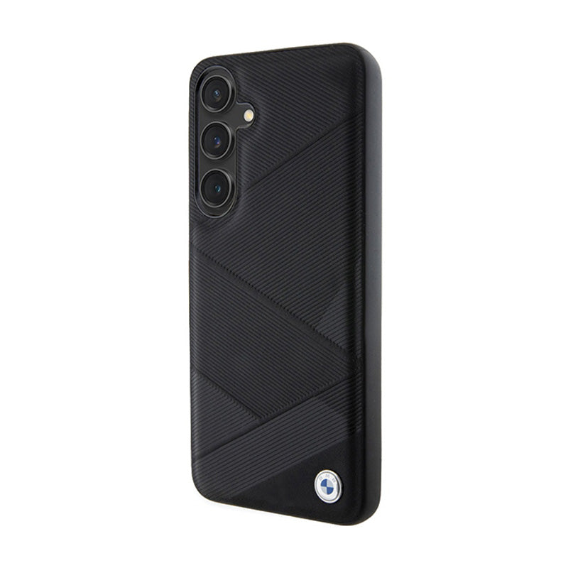 BMW Signature Leather Crossing Lines Pattern - hoesje voor Samsung Galaxy S24 (zwart) (2)