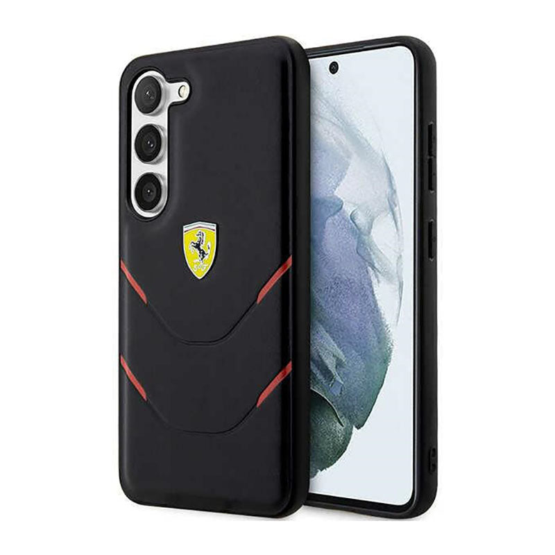 Ferrari Hot Stamp Lines - hoesje voor Samsung Galaxy S23 (zwart)