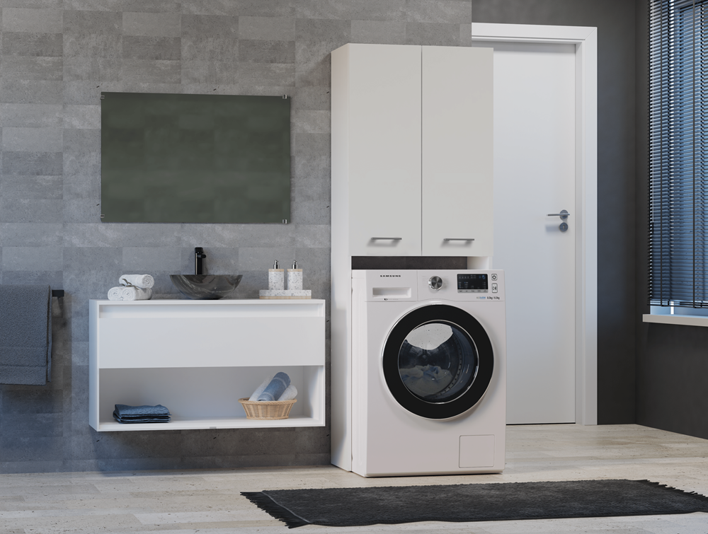 Waschmaschinenschrank Pola DD WEISS – Produktabbildung 2