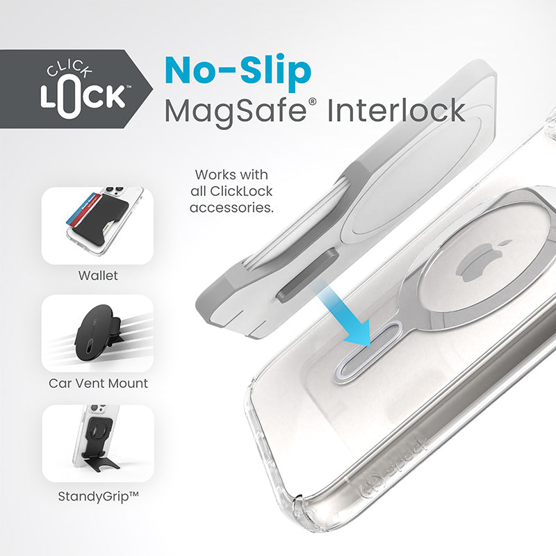 Speck Presidio Perfect-Clear ClickLock & Magsafe hoesje voor iPhone 15 Plus / iPhone 14 Plus (transparant (2)