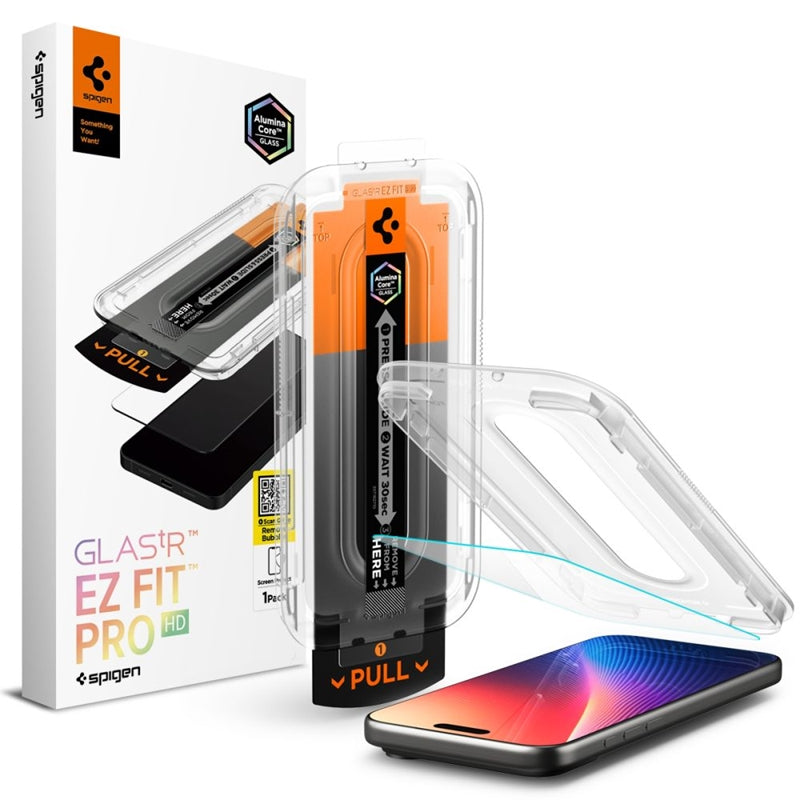 Spigen GLAS.tR EZ Fit Pro - Gehard glas voor iPhone 17 / 17 Pro / 16 Pro