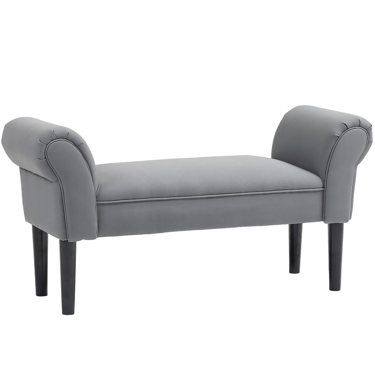 Zitbank, slaapbank, robuuste constructie, zachte bekleding, 102x36x51 cm, grijs