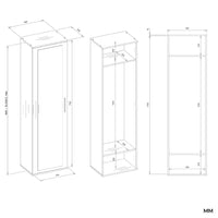 Kleiderschrank DUO ANTHRAZIT EICHE ARTISAN – Produktabbildung 6