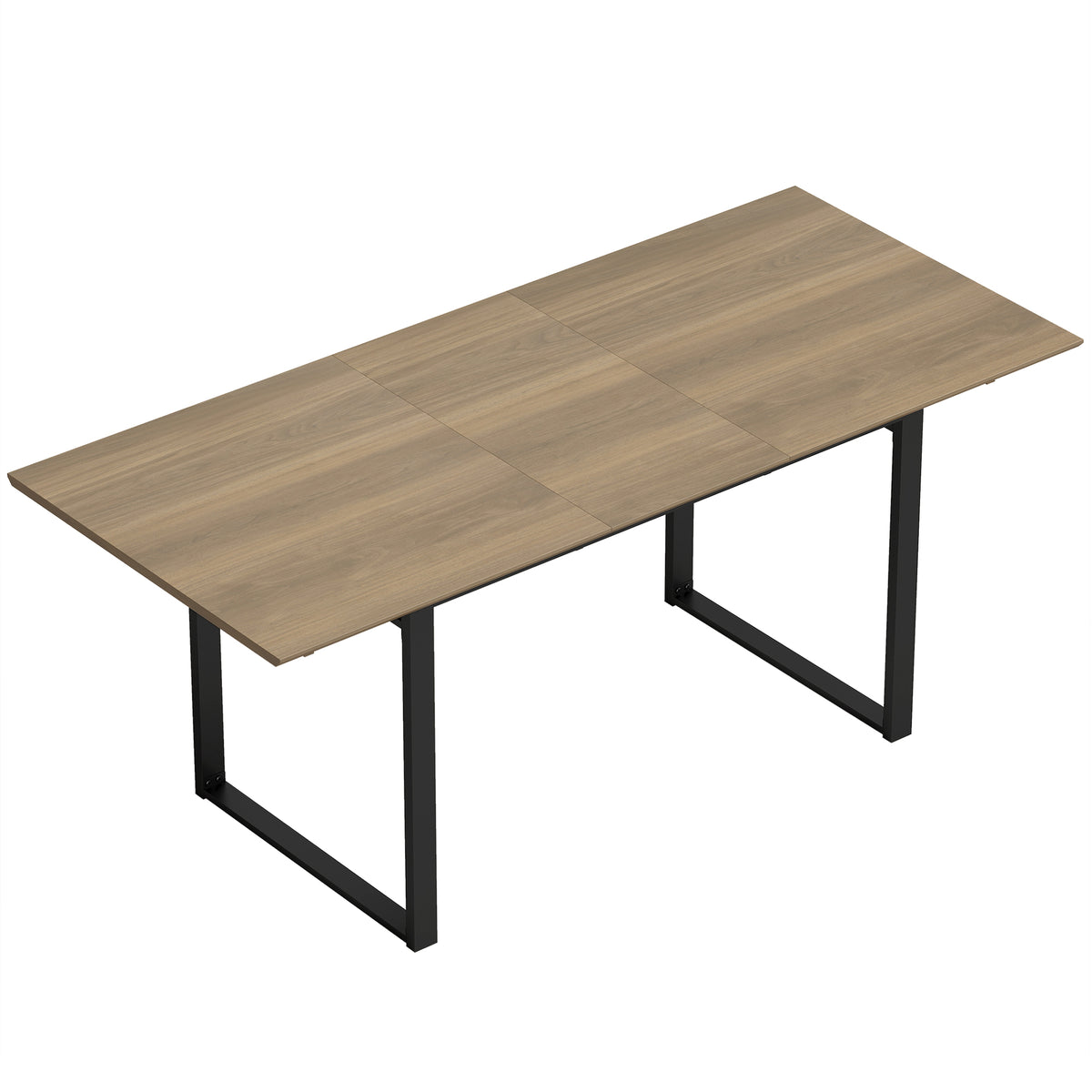 Uitschuifbare eettafel 140-180 cm voor 6-8 personen, rechthoekig in industrieel design met stalen onderstel
