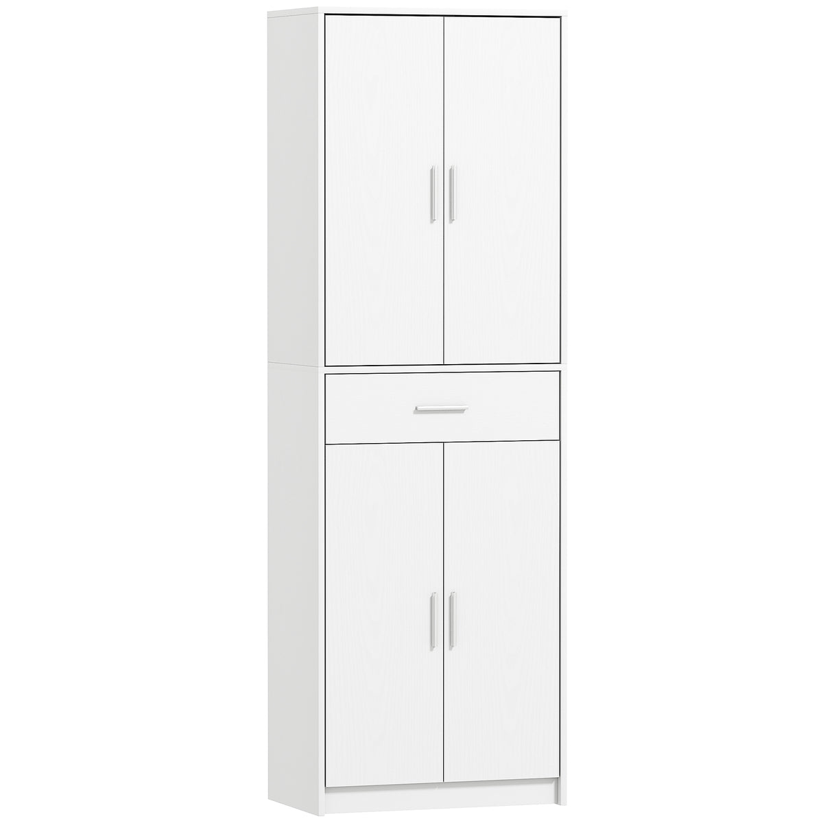 Keukenkast, 3-traps verstelbare planken, spaanplaat, MDF, veel opbergruimte, wit
