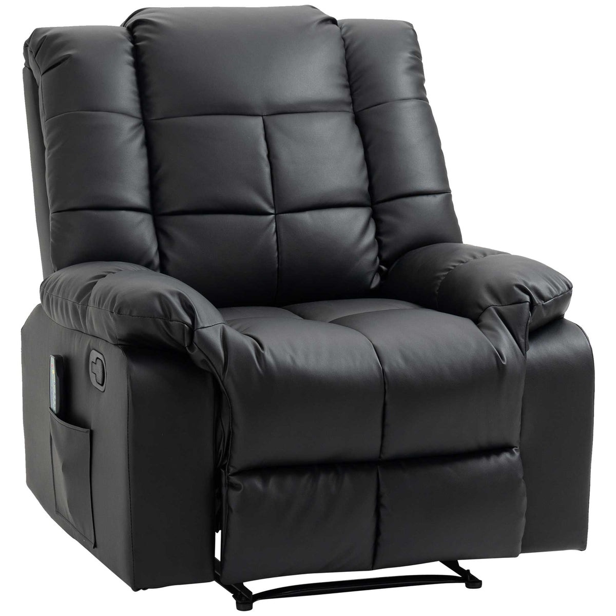 Massagestoel, relaxfauteuil, 8 vibratiepunten, ligfunctie, kunstleer, zwart, 94x99x99cm