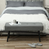 Gestoffeerde bank met corduroy bekleding, slaapbank met metalen poten, schoenenbank 100 x 36 x 45 cm grijs (7)
