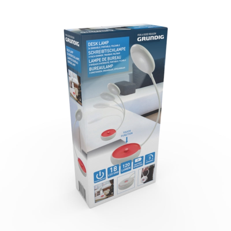 Grundig - Opvouwbare led-bureaulamp 15 cm (oranje)