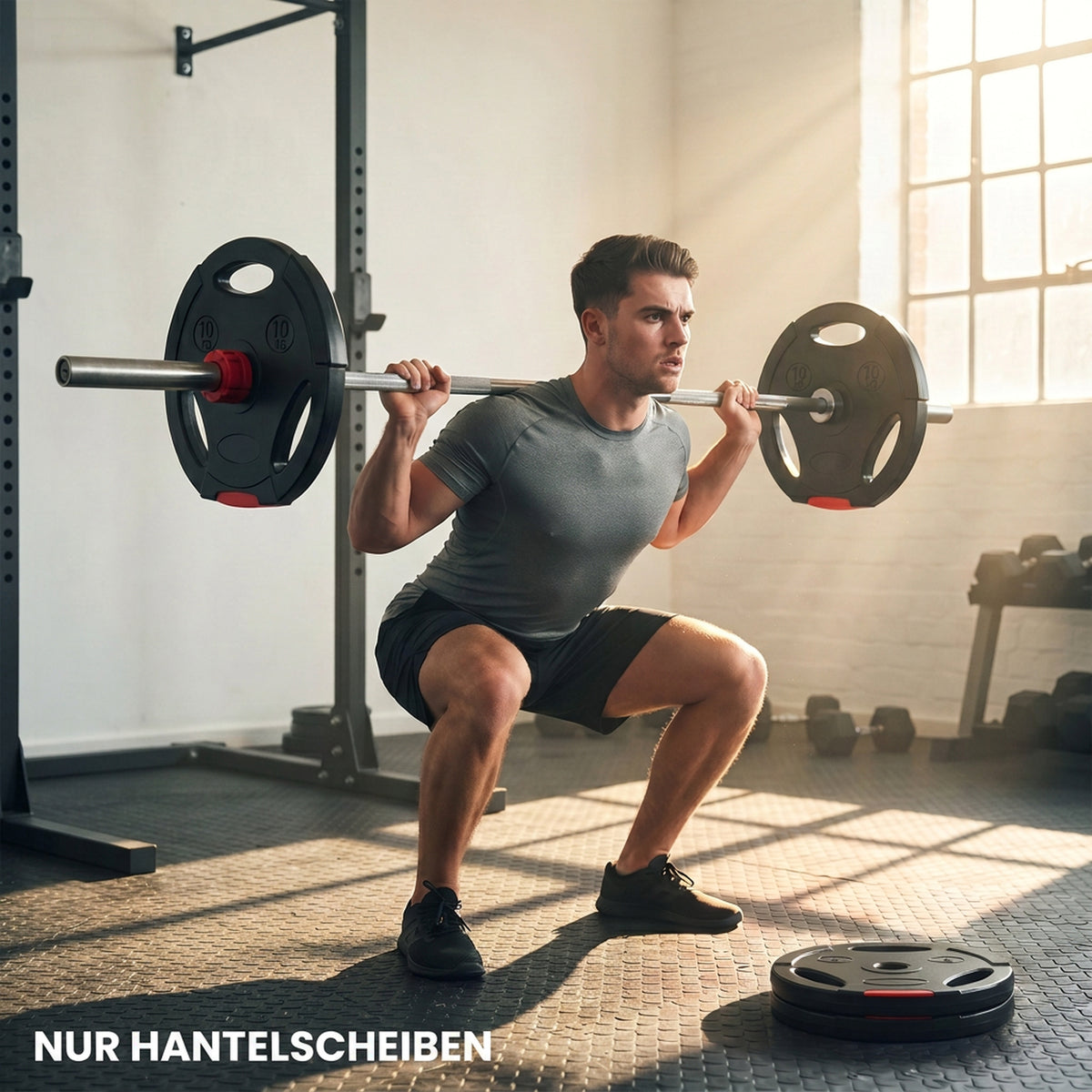 4-delige gewichtsschijvenset voor training, sportschool, thuistraining, krachttraining, 2 x 10 kg en 2 x 5 kg (2)