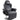 Gamingstoel, massagefunctie, kantelbare rugleuning, voetensteun, tot 120 kg, stalen frame, kunstleer, zwart