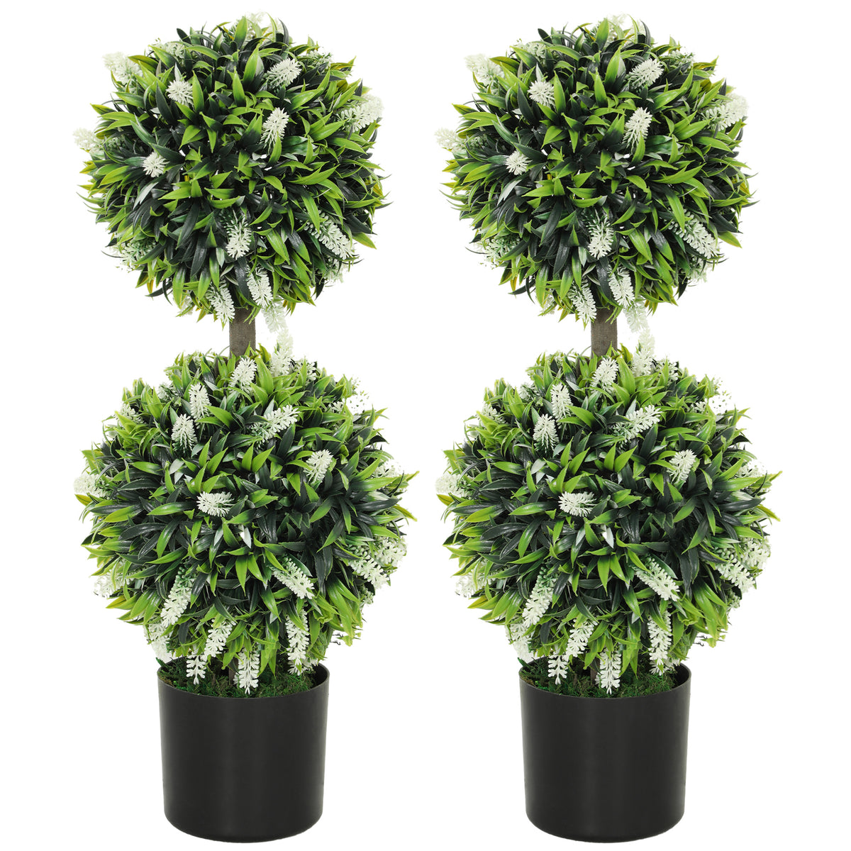 2-delige set kunstplanten, uv-bestendige kunstplant in bloempot, 70 cm kamerplant voor woonkamer, tuin