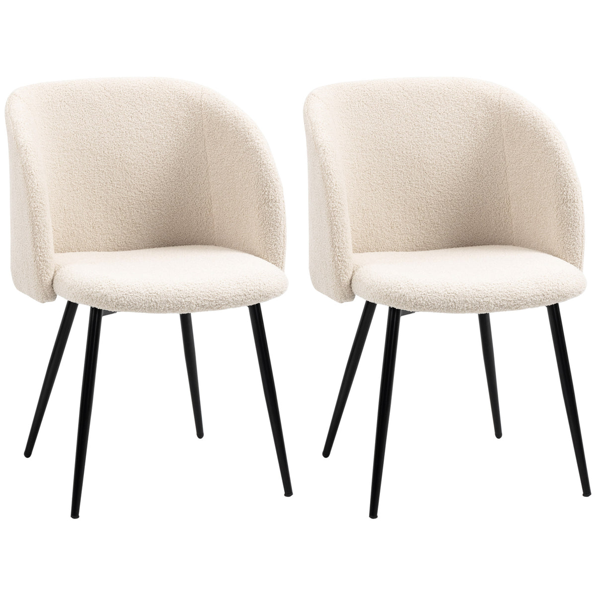 Set van 2 eetkamerstoelen, gestoffeerde stoelen met stoffen bekleding, keukenstoelen met stalen poten, gebogen