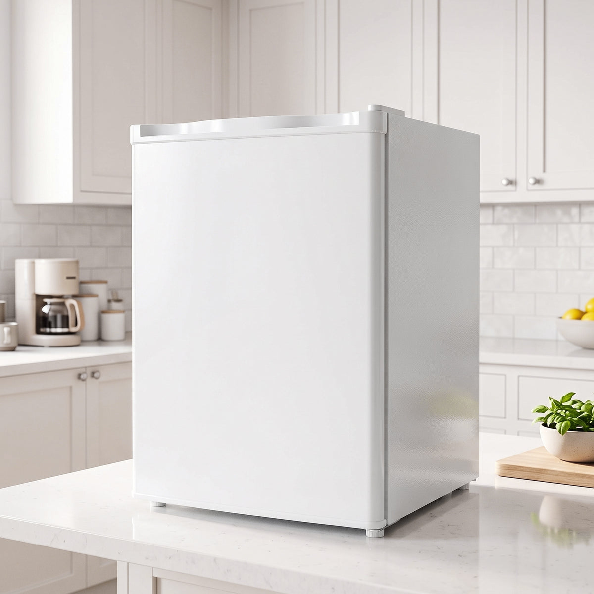 Minikoelkast met vriesvak, instelbare thermostaat, kleine koelkast, één deur, 72,5 l, wit (2)