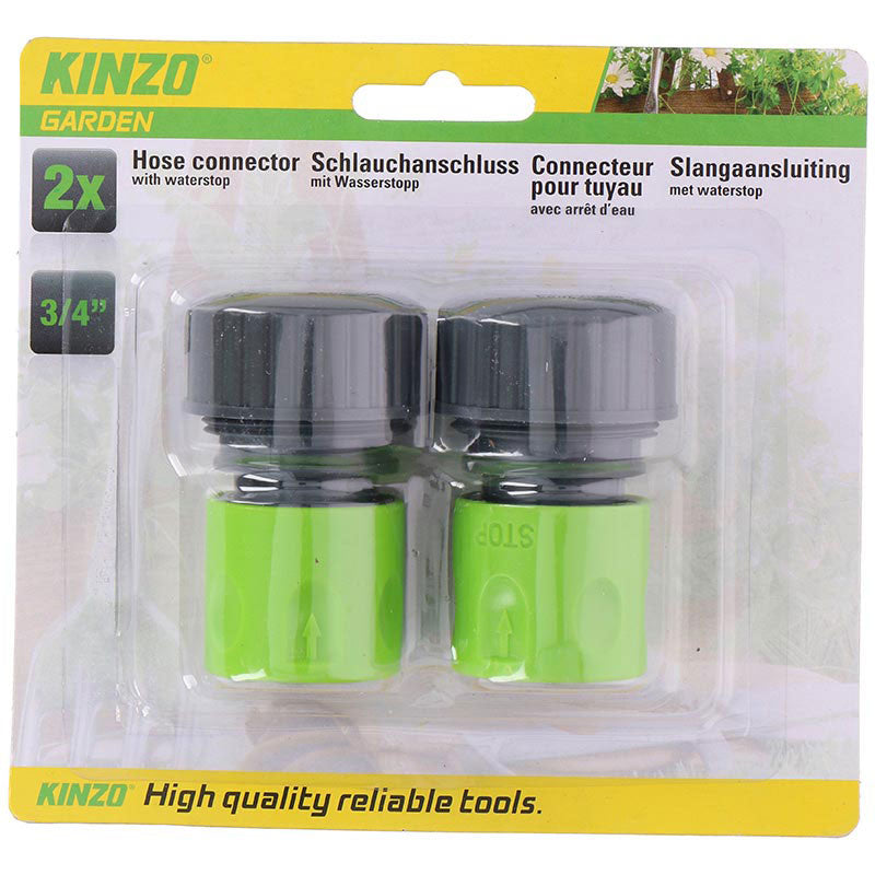 Kinzo - 3/4" tuinslangkoppeling 2 st