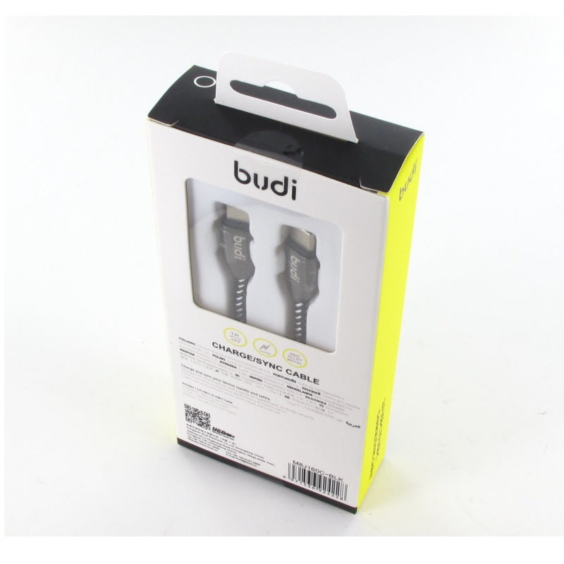 Budi - USB-C - USB-C-kabel 2,4A, 1 m (zwart) (2)