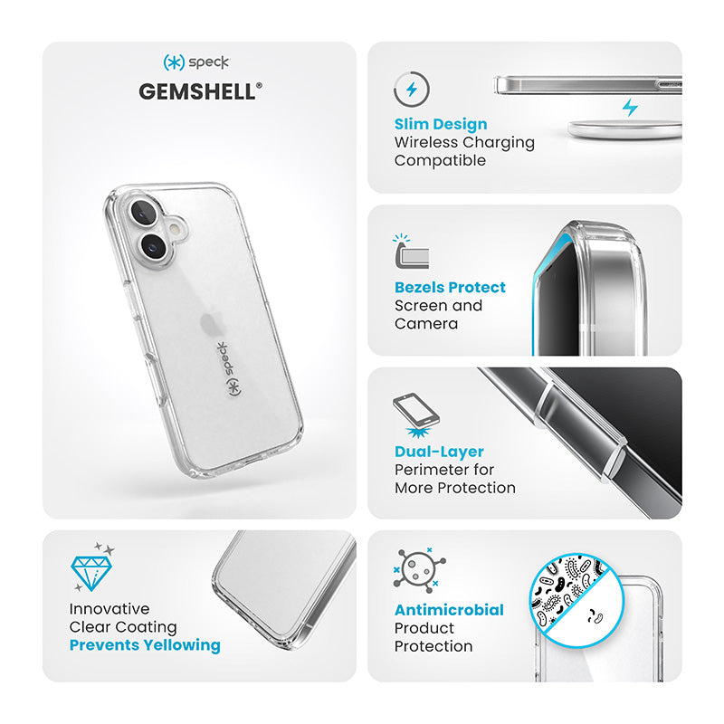 Speck Gemshell-hoesje voor iPhone 16 (transparant) (6)