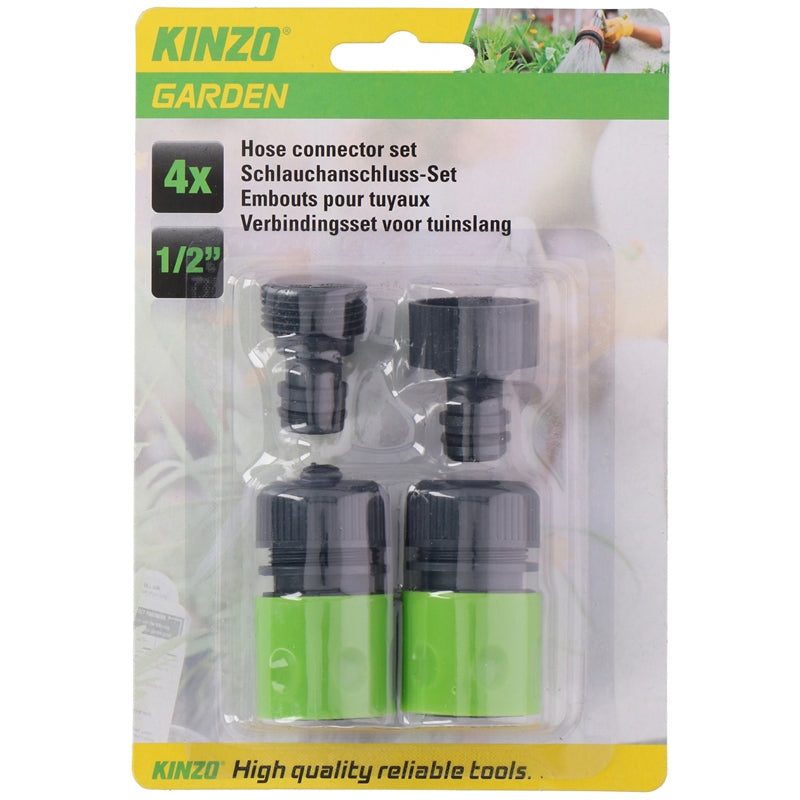Kinzo - Tuinslangkoppelingen 1/2" 4 stuks