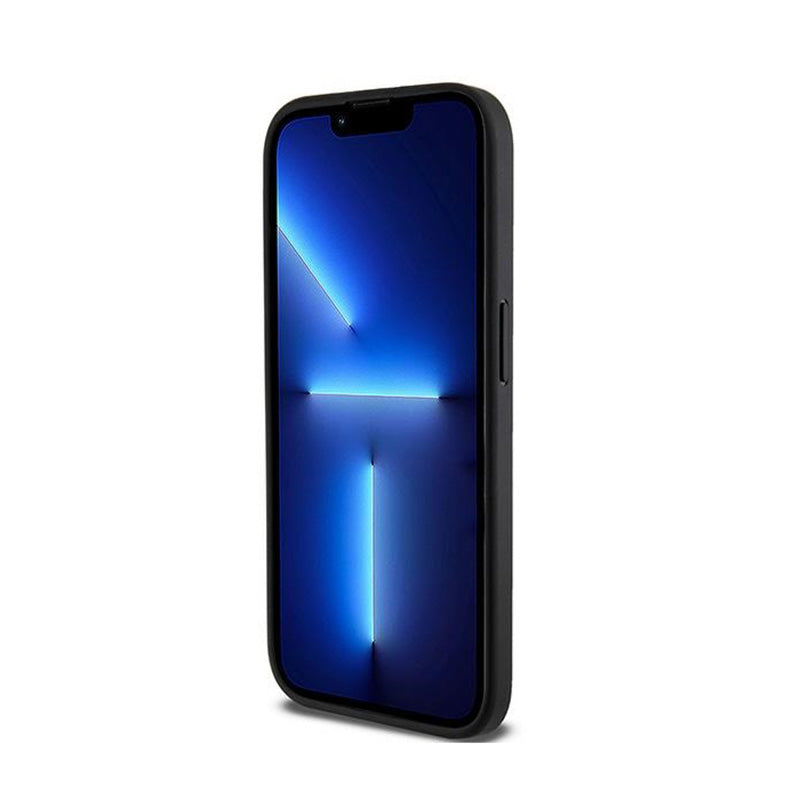 DKNY lederen hoesje met geruit monopatroon en MagSafe - iPhone 15 Pro (Zwart) (5)