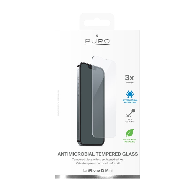 Antibacterieel beschermend gehard glas PURO met antibacteriële bescherming voor iPhone 13 Mini Screen (2)