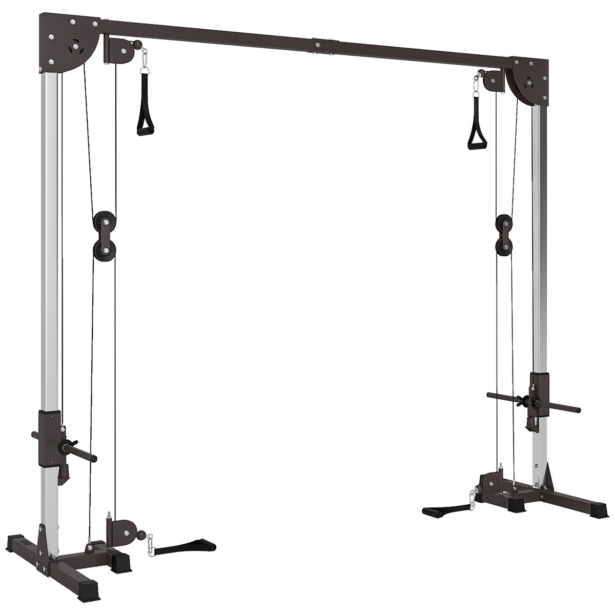 Crossover-fitnessrek, kabeltreksysteem, voor 1 of 2 personen, staal, kunststof, zwart