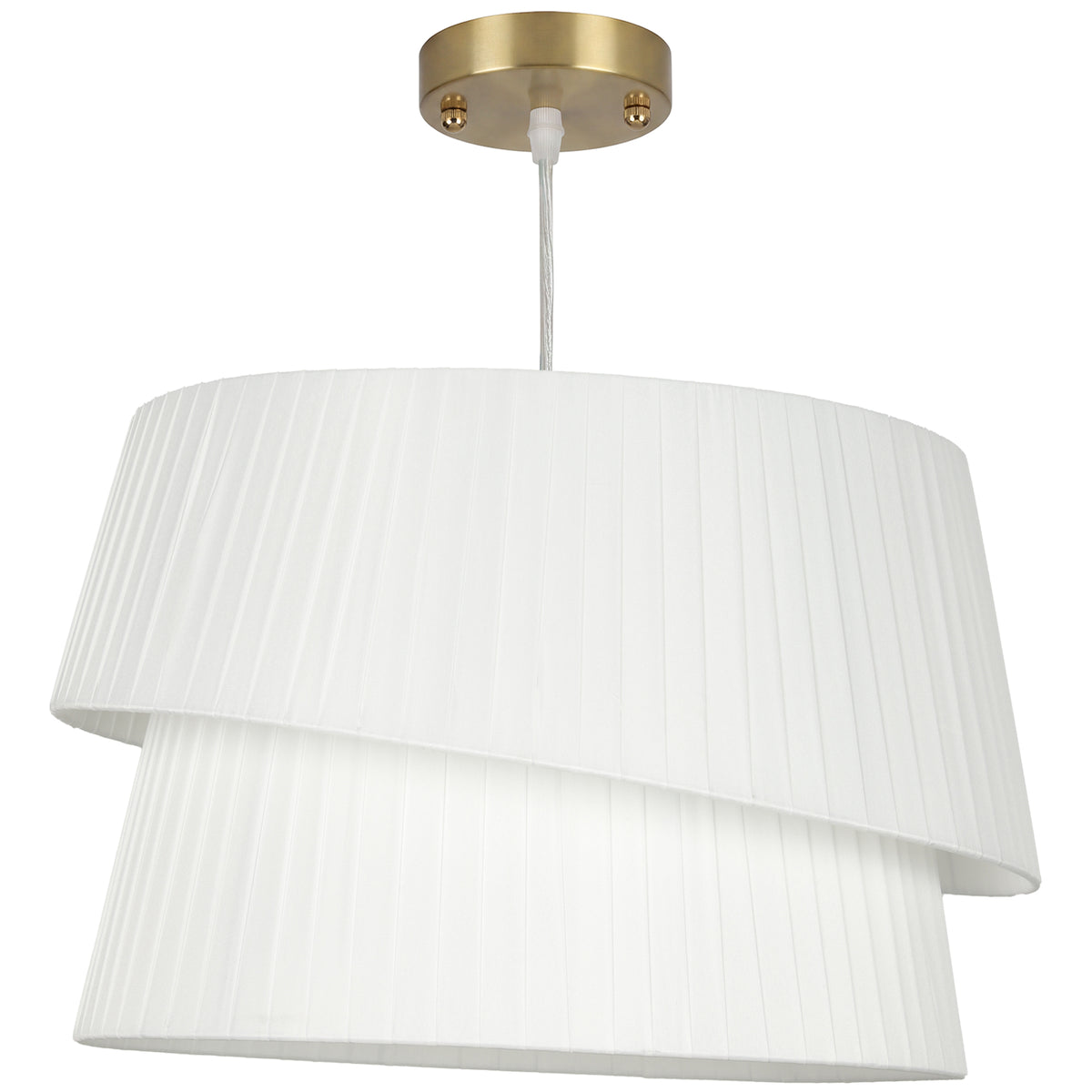 Elegante hanglamp met dubbele kap, in hoogte verstelbaar, voor woonkamer, wit