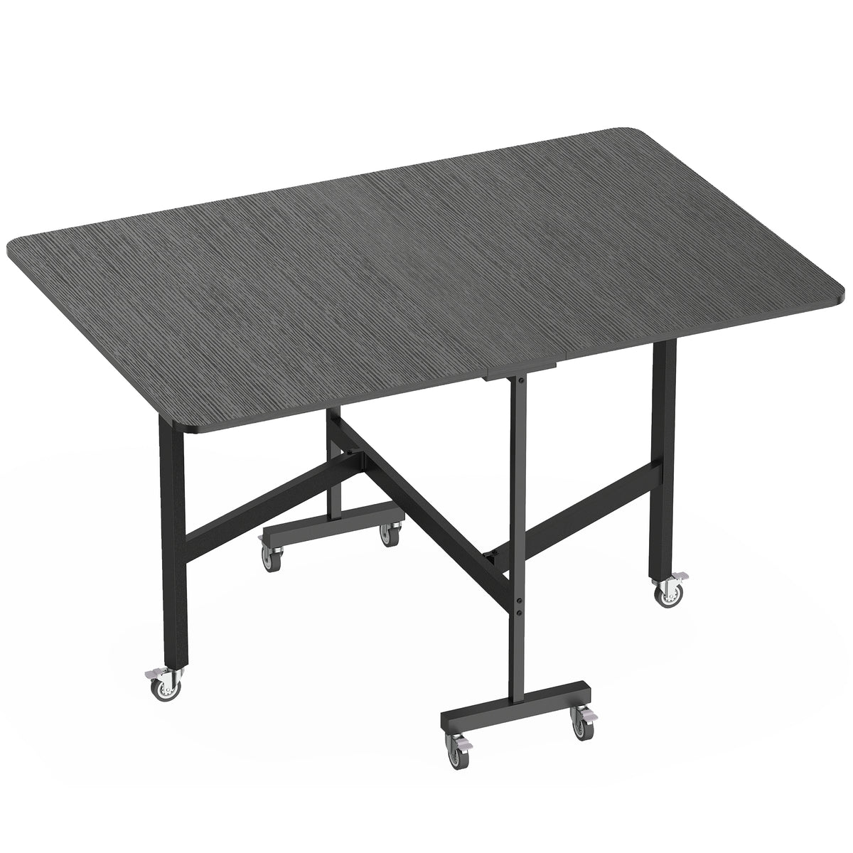 Eettafel opklapbaar keukentafel voor 4-6 personen met 6 wielen mobiele inklaptafel voor kleine ruimtes 120x80x73