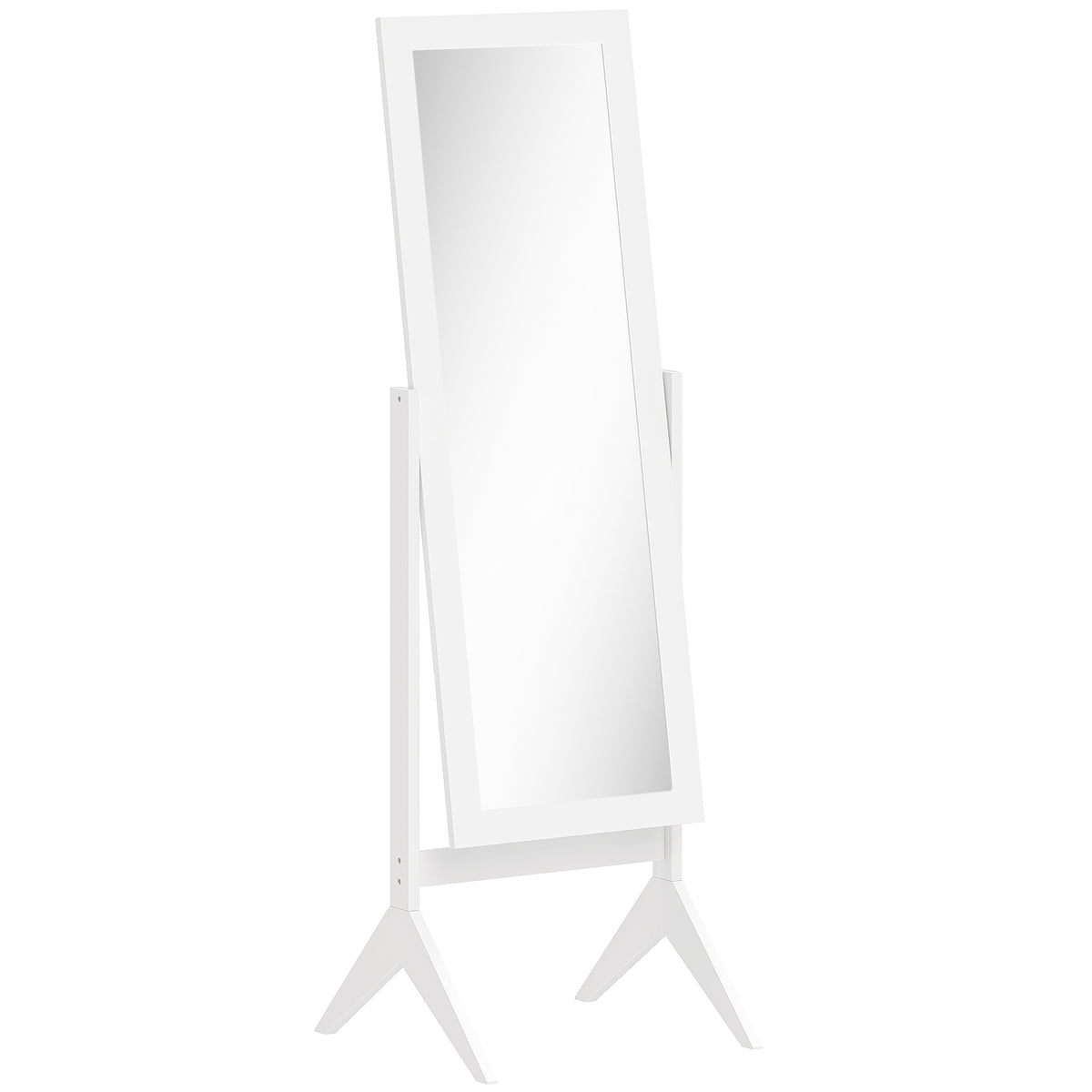 Passpiegel passpiegel make-upspiegel verhoogde poten onderhoudsvriendelijk MDF wit 47 x 46 x 148 cm