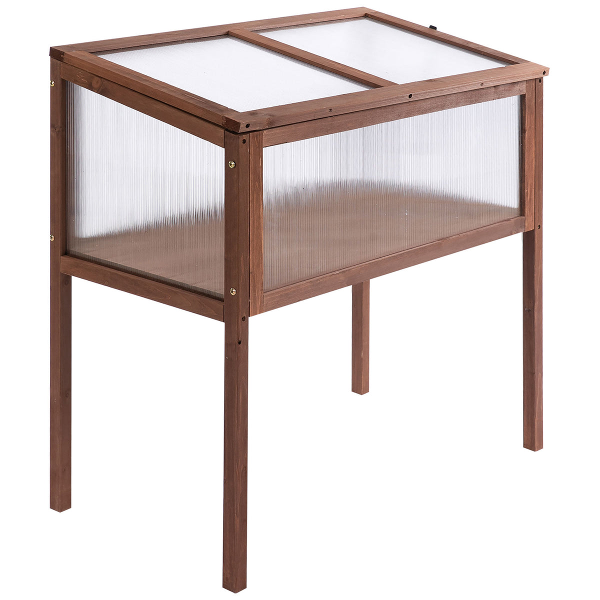 Houten verhoogde kweekbak 90 x 50 x 93 cm kweektafel met afdekking weerbestendig kruidenbak plantenbak voor tuin