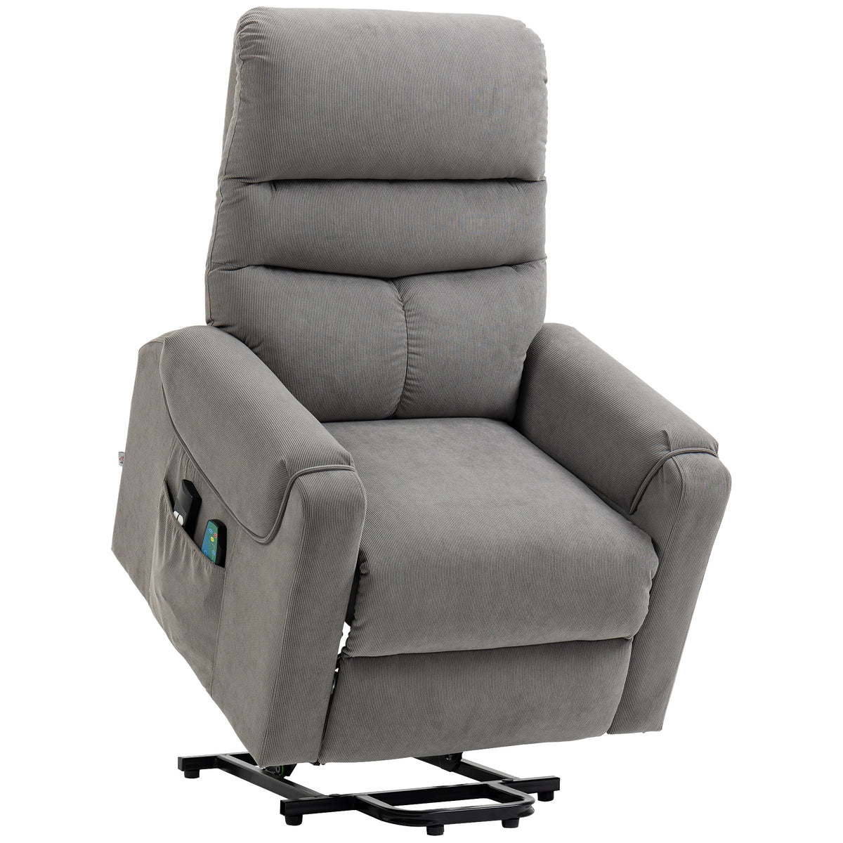 Elektrische sta-op stoel, massagestoel met ligfunctie en warmtefunctie, relaxfauteuil met afstandsbediening en