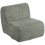 Fauteuil Draaibare loungefauteuil met chenille-look, brede zitting, voor woonkamer, slaapkamer, grijs
