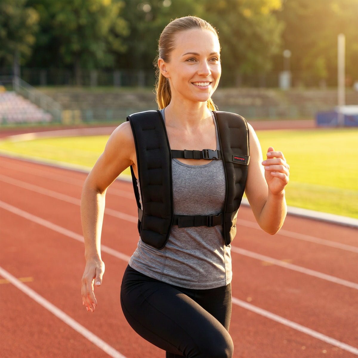 Gewichtsvest 10 KG trainingsvest met reflecterende strepen verstelbare banden hardloopvest dames heren (2)