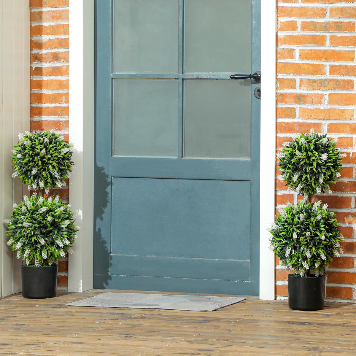 2-delige set kunstplanten, uv-bestendige kunstplant in bloempot, 70 cm kamerplant voor woonkamer, tuin (2)