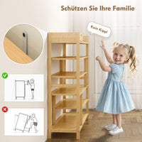 Schoenenrek, schoenenstandaard met 6 niveaus, lade van bamboe, voor max. 18 paar schoenen, schoenenopbergrek (7)