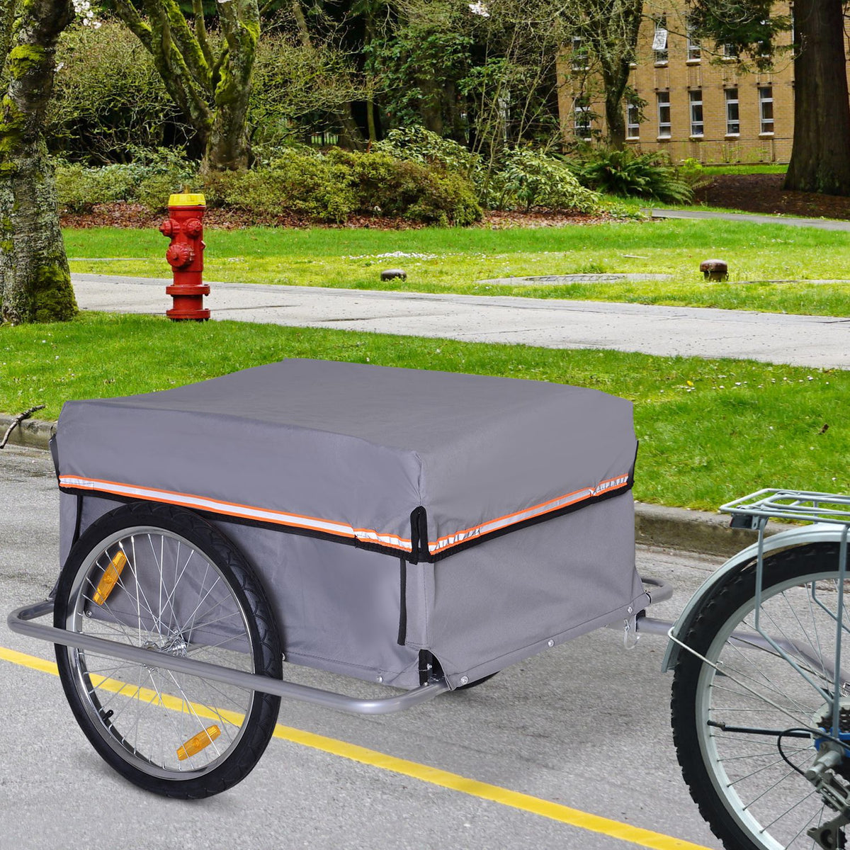 Inklapbare bagagekar voor fiets met koppeling, transportwagen tot 40 kg belastbaar, transportaanhanger aanhanger (2)