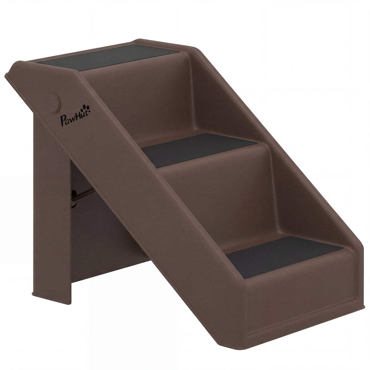 Hondentrap 3 treden 36,5 cm hoog huisdierentrap voor kleine honden inklapbaar voor bed, bank, sofa auto bruin