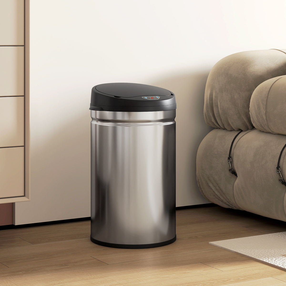 30 liter sensor-afvalemmer met soft-close-functie, contactloze prullenbak van roestvrij staal voor hygiënische (2)