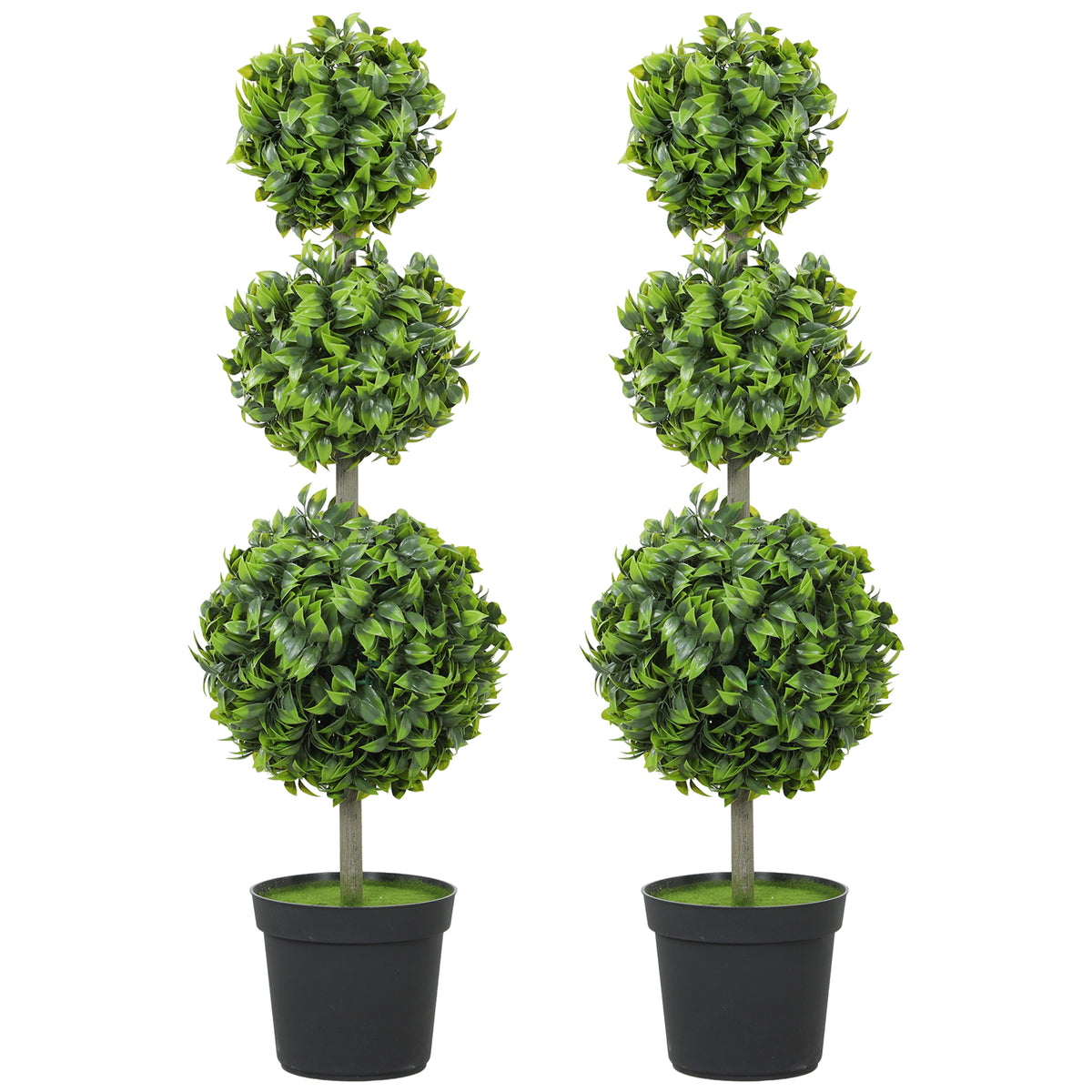 Kunstplanten in pot, kunststof bladeren, gevlokte aarde, groen