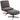 Fauteuil met voetenbank draaibaar loungestoel met linnenlook voor woonkamer donkergrijs