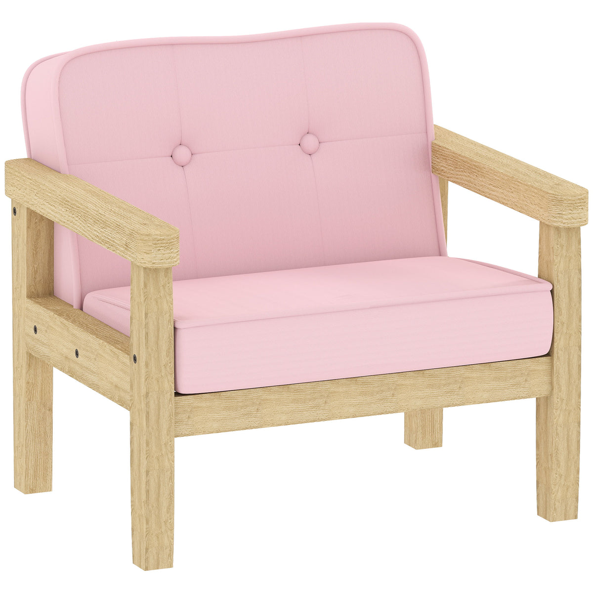 Kinderfauteuil kinderbank met corduroy look, massief houten poten, fauteuil van schuimstof, kinderstoel voor