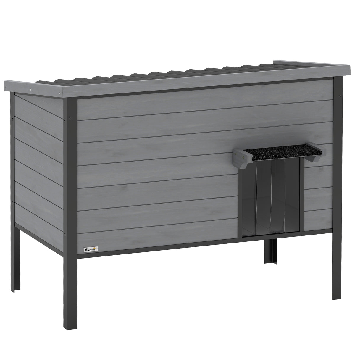 Weerbestendig kattenhuis met opklapbaar dak, uitneembare bodem, ingang voor 1-2 katten tot 12 kg, 85x55x70 cm