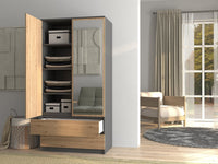 Kleiderschrank Malwa SS-90L ANTHRAZIT EICHE ARTISAN – Produktabbildung 5