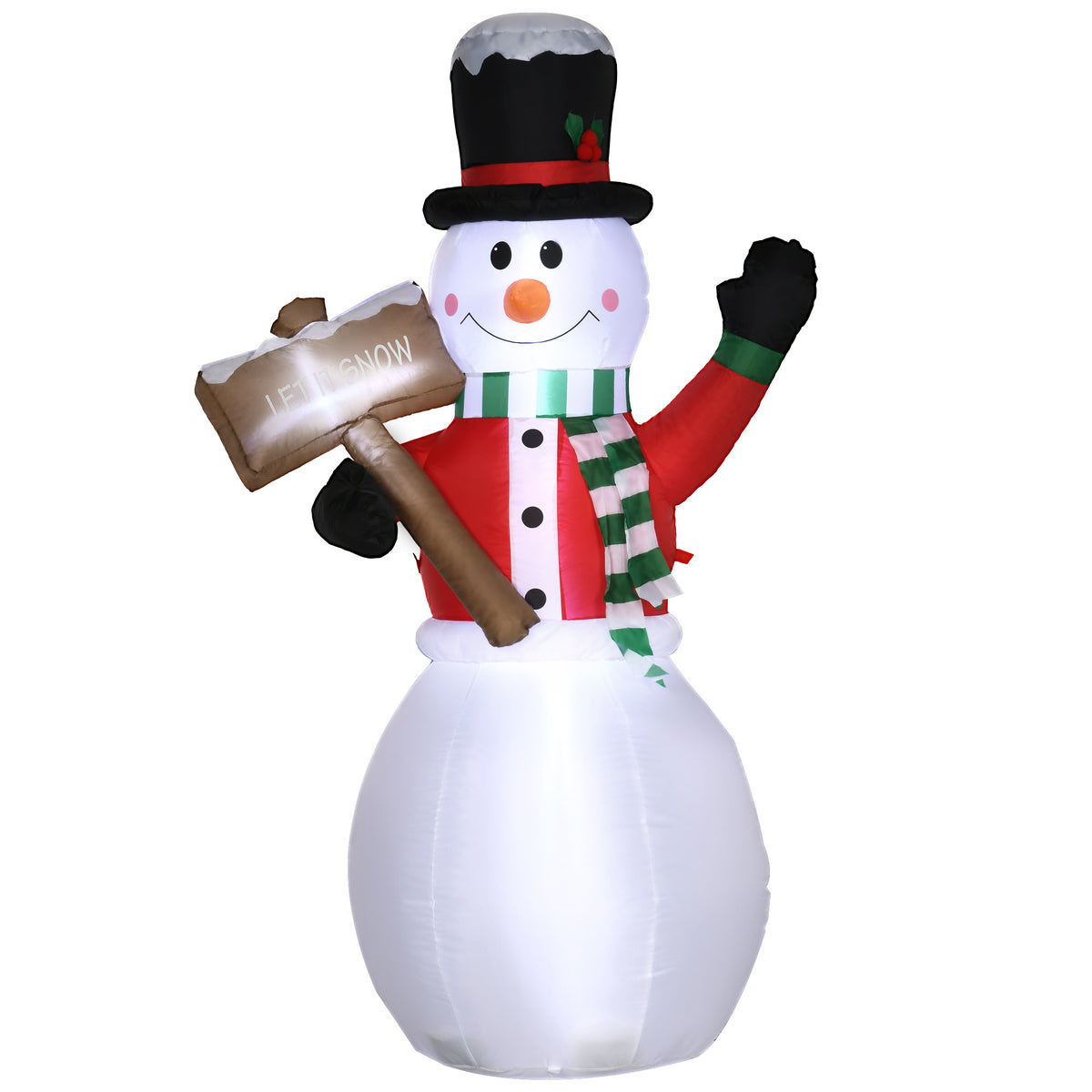 Opblaasbare sneeuwman, kerstdecoratie voor buiten, 1,80 m, de kerstman, incl. ventilator, meerkleurig