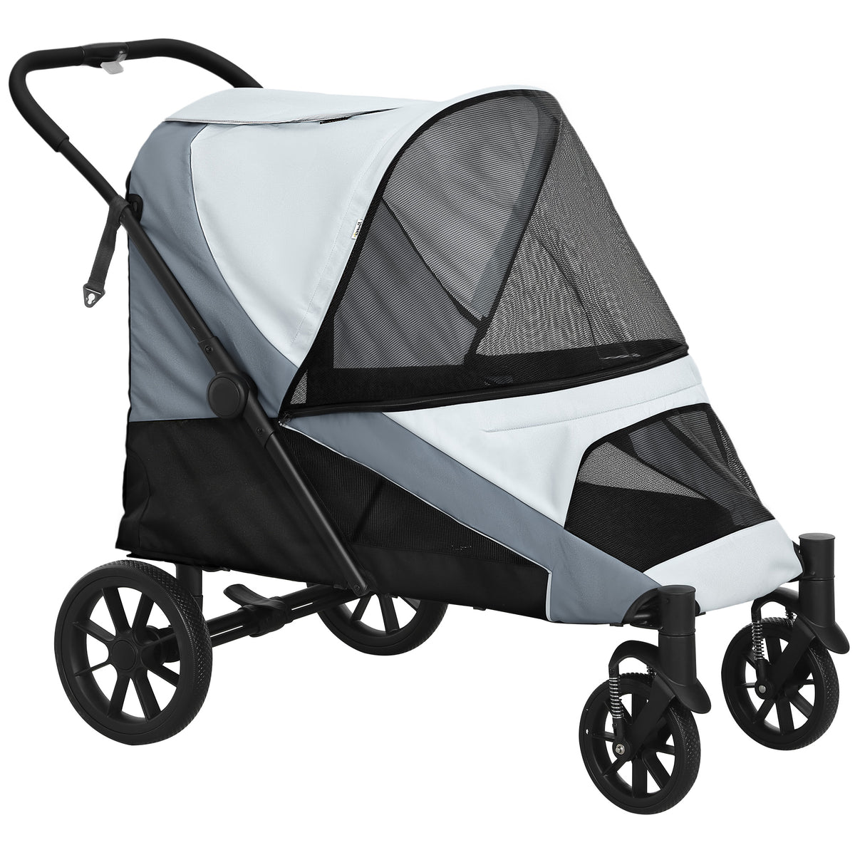 Hondenwagen, opvouwbare hondenbuggy voor middelgrote honden, huisdierenwagen met 4 wielen, veiligheidslijnen