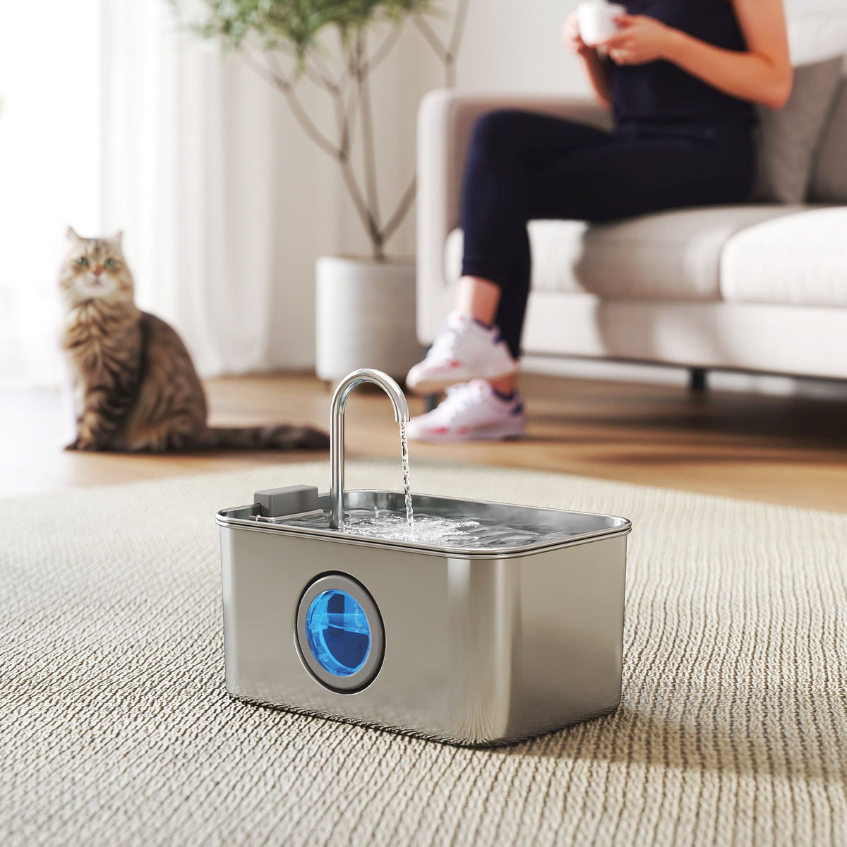 Kattenfontein 3,2L drinkfontein voor katten met stille pomp en actief koolfilter (2)