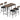 5-delige bartafelset met 4 stoelen, industrieel design, voor keuken, eetkamer, hout, staal, bruin