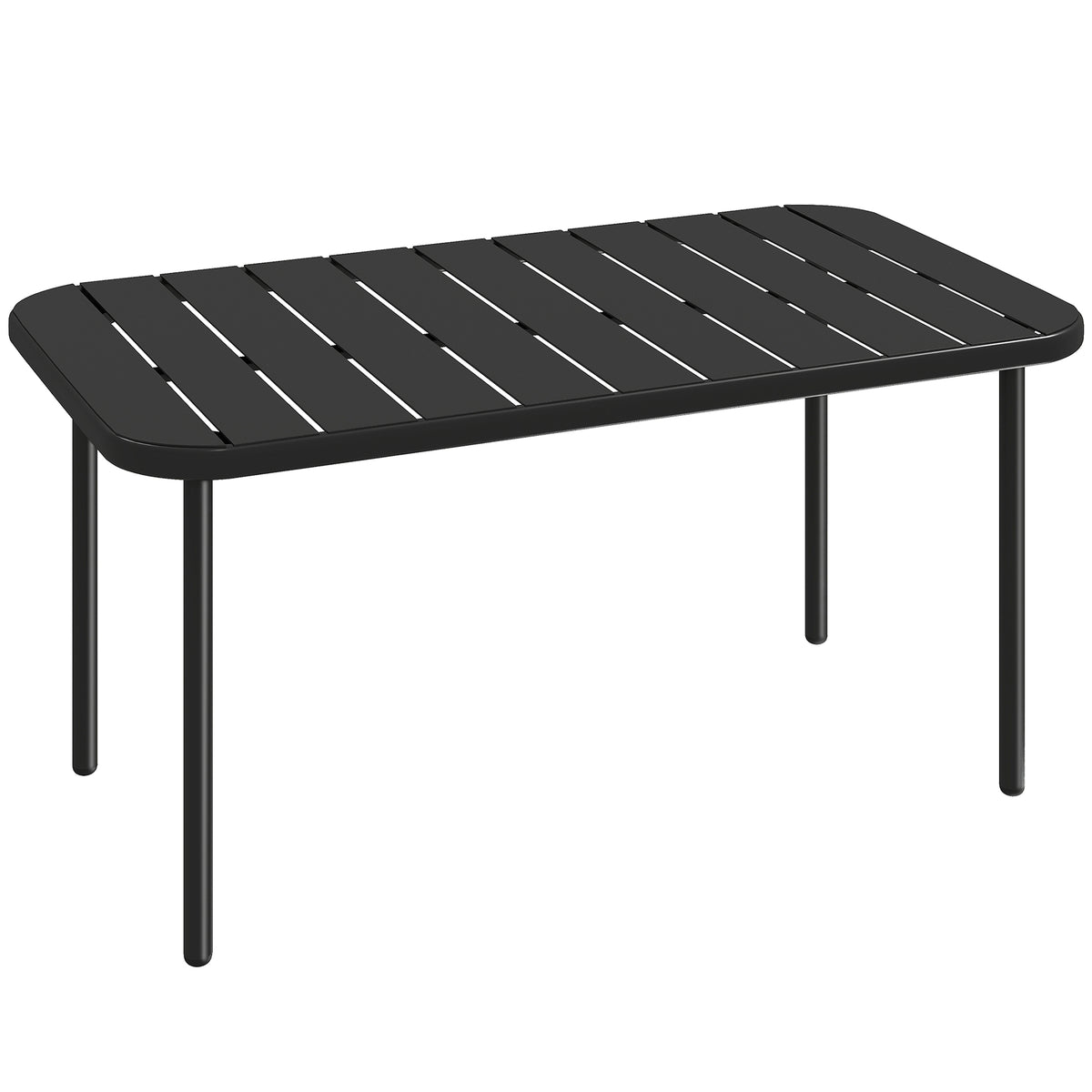 Bijzettafel rechthoekig balkontafel van staal onderhoudsvriendelijk voor balkon tuin terras veranda 90x50x43 cm